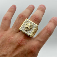Gold 3-D Lion Head Ring