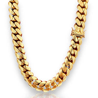 11mm 14k Yellow Gold Miami Cuban Link Chain