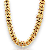 11mm 14k Yellow Gold Miami Cuban Link Chain