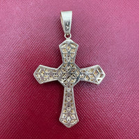 2.2” 14k Yellow Gold CZ Cross Pendant