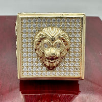 Gold 3-D Lion Head Ring