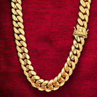 11mm 14k Yellow Gold Miami Cuban Link Chain