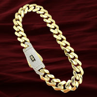 9mm 14k Yellow Gold Monaco Bracelet