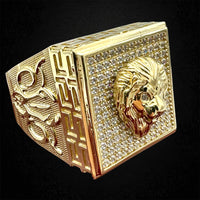 Gold 3-D Lion Head Ring