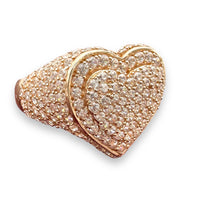 14K Rose Gold 3D Heart Ring