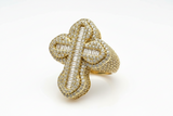 14K Gold 3D Cross Ring