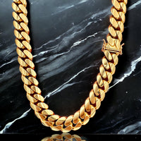 11mm 14k Yellow Gold Miami Cuban Link Chain