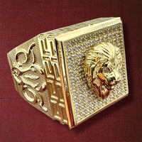 Gold 3-D Lion Head Ring
