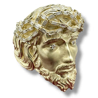Gold 3-D Jesus Head Ring