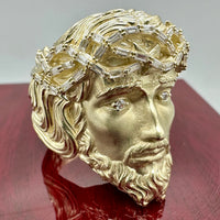 Gold 3-D Jesus Head Ring