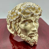 Gold 3-D Jesus Head Ring