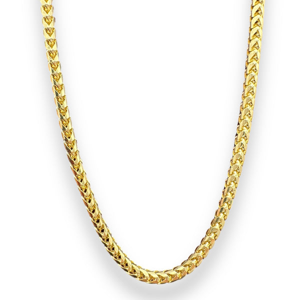 3mm 14k Solid Gold Diamond Cut Franco Chain