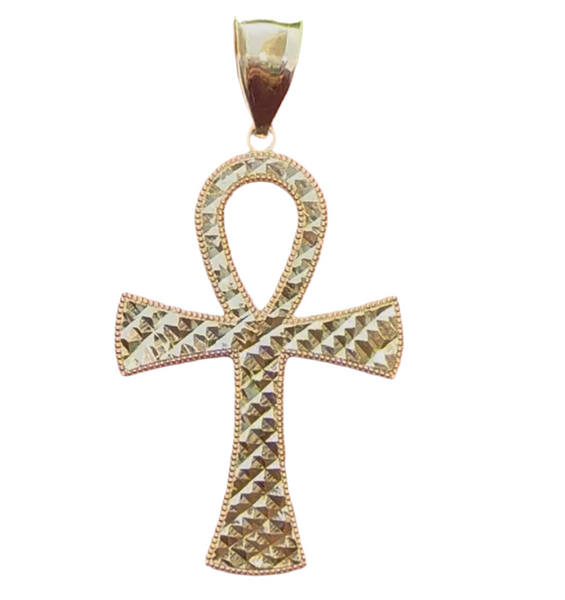 14k Gold Large Ankh Pendant