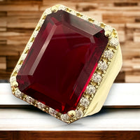 14K Gold Ruby Bishop Ring