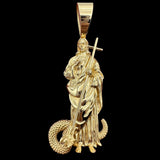 2.9" 14k Yellow Gold 3D Saint George Pendant