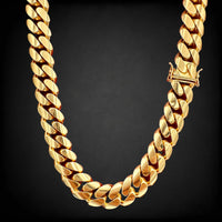 11mm 14k Yellow Gold Miami Cuban Link Chain