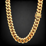 11mm 14k Yellow Gold Miami Cuban Link Chain