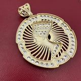 3” 14k Gold CZ Nefertiti Pendant