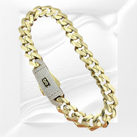 9mm 14k Yellow Gold Monaco Bracelet