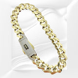 9mm 14k Yellow Gold Monaco Bracelet