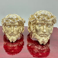 Gold 3-D Jesus Head Ring