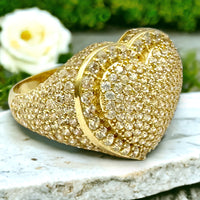 14K Gold 3D Heart Ring