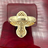 14K Gold 3D Cross Ring