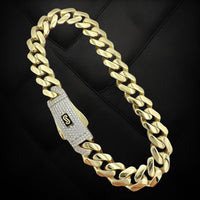 9mm 14k Yellow Gold Monaco Bracelet