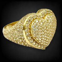 14K Gold 3D Heart Ring