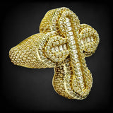 14K Gold 3D Cross Ring