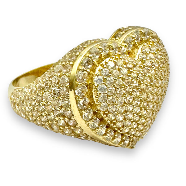 14K Gold 3D Heart Ring