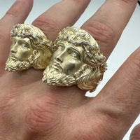 Gold 3-D Jesus Head Ring