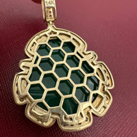2.2" 14k Gold Green Laughing Buddha Pendant