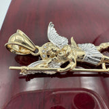 14k Tri-color Gold Saint Michael Pendant, St Michael Pendant