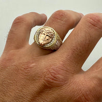 14k Tri-color Gold Jesus Face Ring