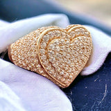 14K Rose Gold 3D Heart Ring