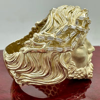 Gold 3-D Jesus Head Ring