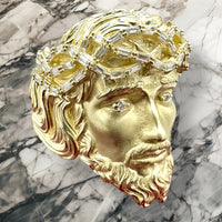 Gold 3-D Jesus Head Ring