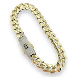 9mm 14k Yellow Gold Monaco Bracelet