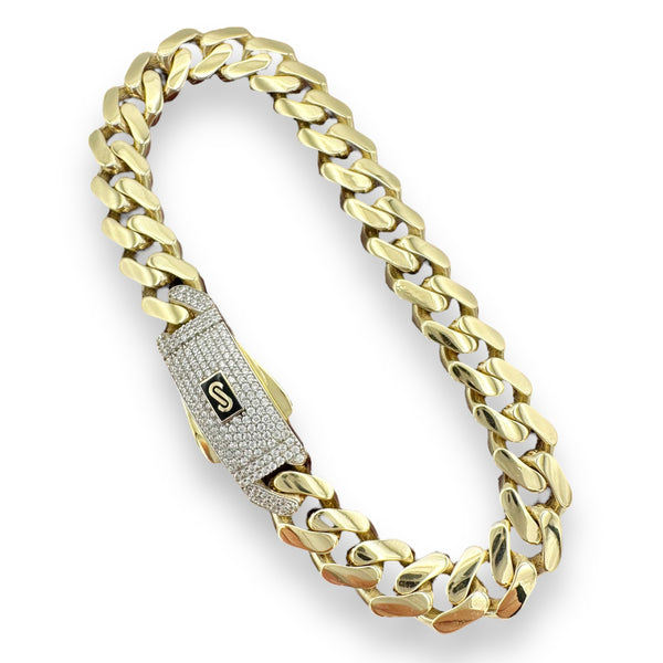 9mm 14k Yellow Gold Monaco Bracelet