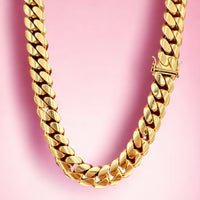 11mm 14k Yellow Gold Miami Cuban Link Chain