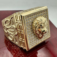 Gold 3-D Lion Head Ring