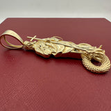 2.9" 14k Yellow Gold 3D Saint George Pendant