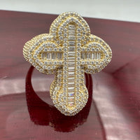 14K Gold 3D Cross Ring