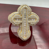 14K Gold 3D Cross Ring