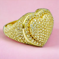 14K Gold 3D Heart Ring