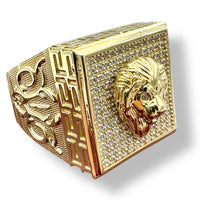 Gold 3-D Lion Head Ring