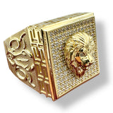 Gold 3-D Lion Head Ring