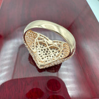 14K Rose Gold 3D Heart Ring