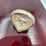 14K Rose Gold 3D Heart Ring